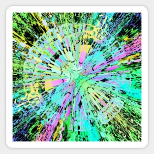 Rainbow Spiral Retro 1980s Paint Splatter Sticker